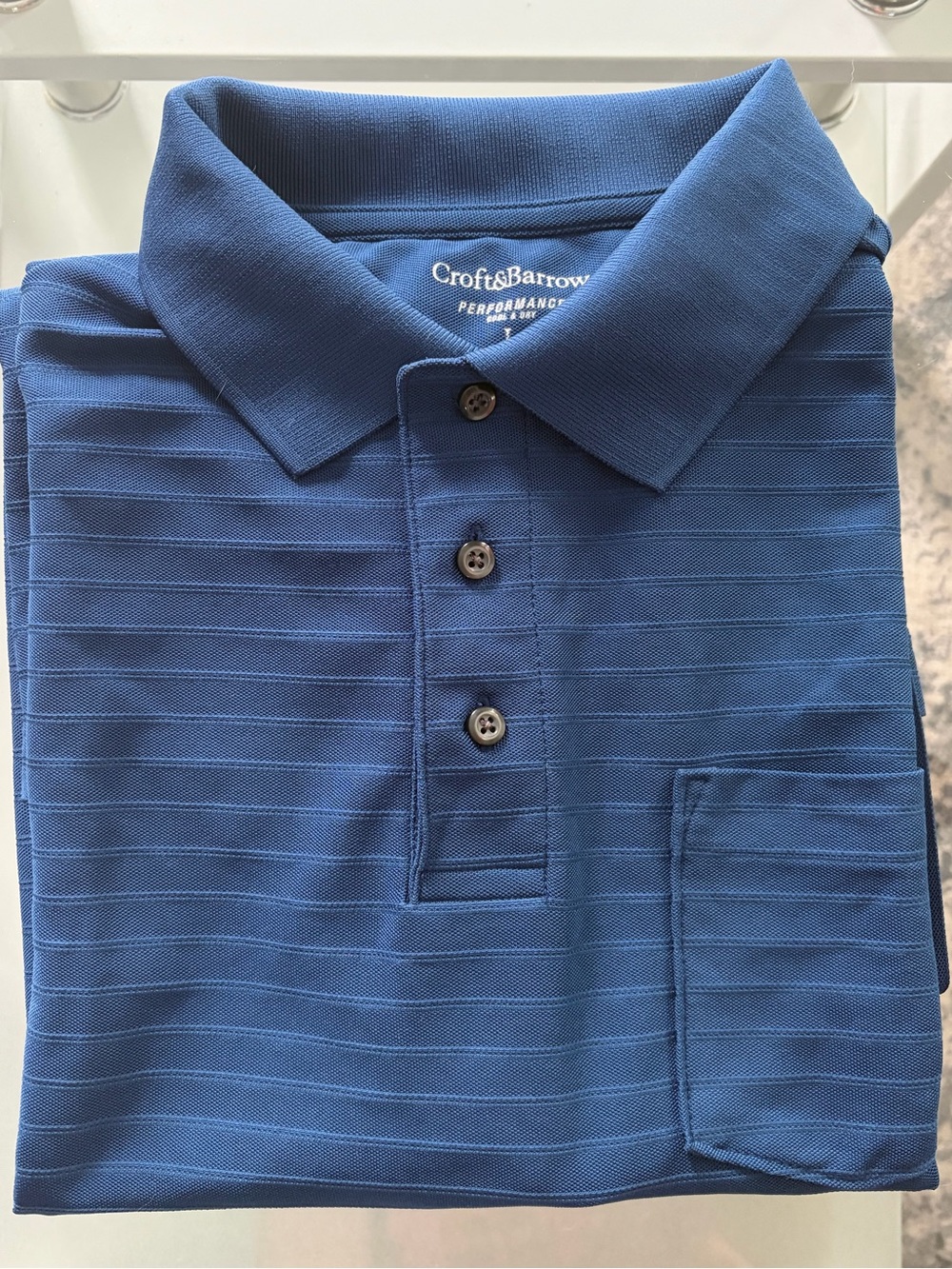 croft & barrow Royal Blue Striped Performance Polo